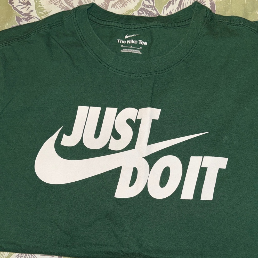 Nike Forest Green Tee with White Slogan